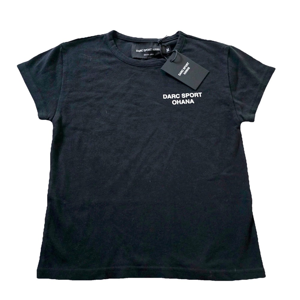 Darc Sport Hawaii Ohana Baby Tee Womens Medium Black Crew Neck‎ Short Sleeve